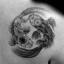 Black And White Koi Fish Tattoo Small 40 Yin Yang Koi Fish Tattoos For Men Cosmic Force Ink Ideas Yin Yang Koi Koi Fish Tattoo Koi Fish Drawing Tattoo