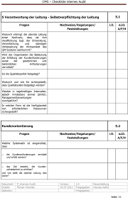 Vorlage checkliste / auditfrageliste iso 9001:2015. Prozessbeschreibung Internes Audit Pdf Free Download