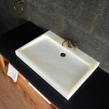 modern rectangular white onyx vessel
