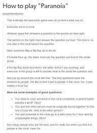 Have To Save This How To Play Paranoia Fun Party Games Sleepover Games Party Games