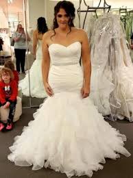 Organza Mermaid Wedding Dress With Ruffled Skirt David S Bridal Wedding Dresses Mermaid Wedding Dress Dresses