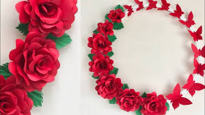 Use this cutting machine template. Paper Rose Wall Hanging Paper Flower Wall Hanging Paper Rose Wall Craft Youtube