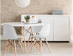 Set Of Four 4 White Eames Style Side Chair With Natural Wood Legs Eiffel Dining Room Chair Office Chair Walmart Canada Eiffel Dining Chair Wooden Dining Room Chairs Eiffel Chair