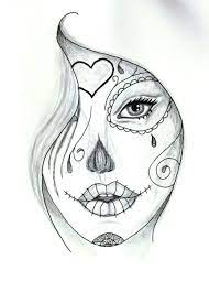 Imágenes de catrinas para dibujar. Dibujos De Tatuajes De Calaveras Faciles Novocom Top