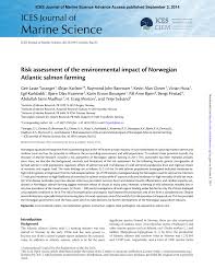 Pdf Risk Assessment Of The Environmental Impact Of Norwegian Atlantic Salmon Farming