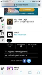 Pg News Xxxtentacion Sad Made 17 On Billboard Charts And