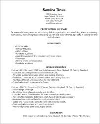 1 Casting Assistant Resume Templates Try Them Now Myperfectresume