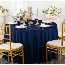 Wedding decorating at the st.thomas caso train station, ontario. Wedding Linens Inc Wholesale Scuba Wrinkle Free 132 Round Table Cover Tablecloth Navy Blue Walmart Com Walmart Com