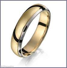 18k Two Tone Gold Mens Womens Wedding Bands Rings Shiny Finish 5mm Ebay Rings Mens Wedding Bands Mens Gold Wedding Band Mens Wedding Bands