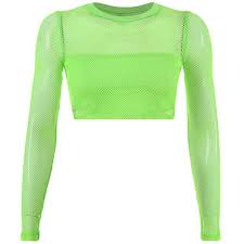 Neon Green Mesh Top Neon Green Outfits Fishnet Crop Tops Tops