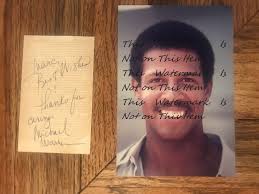 Michael Warren Basketball Actor Original Snapshot Photograph & Autographed  Paper