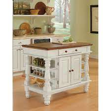 · is your kitchen island dividing up room space? Home Styles Furniture Americana White Distressed Kitchen Island Bellacor