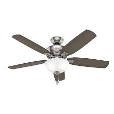 Hunter Creekside 52 In Brushed Nickel Led Indoor Ceiling Fan With Light Kit 5 Blade Lowes Com Ceiling Fan With Light Ceiling Fan Fan Light