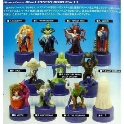 COMPLETED SET Monsters Meet Pepsi Man Bottle Cap Figure series 1 JAPAN Pepsiman | eBay