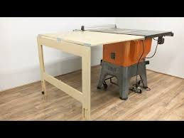 Ridgid R4512 Table Saw Compact Folding Outfeed Youtube Ridgid Table Saw Table Saw Miter Saw Table