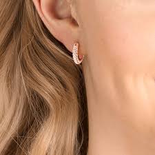 Maybe you would like to learn more about one of these? Stone Hoop Earrings Small White Rose Gold Tone Plated Swarovski Com