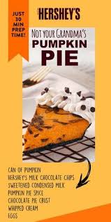 Hershey S Chocolate Pumpkin Pie Hershey S Kitchens Recipe Chocolate Pumpkin Pie Pumpkin Pie Recipes Desserts