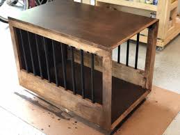 How To Build A Dog Crate That Doubles As An End Table Picture Tutorial In 2020 Crate End Tables Dog Crate End Table Diy Dog Crate