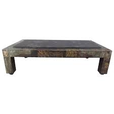 Measurements for coffee table 21 1/2 inches tall, 4 ft long,25 1/2 inches wide. Paul Evans Patchwork Metal And Slate Coffee Table For Sale At 1stdibs