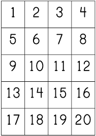 Number Counting Chart 1 20 Pritnable Count 1 20 Write