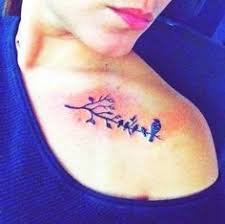 Bird On Branch Silhouette Tattoo Silhouette Tattoo Of Five Birds On A Branch Tattoos For Kids Tattoos For Daughters Mother Tattoos