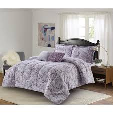 Get the best deal for purple king size comforters & sets from the largest online selection at ultra soft plush luxury modern brown purple grey stripe comforter set. Bloom Amanda 5 Piece Purple Full Queen Comforter Set Bl502lv13 The Home Depot