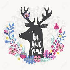 Check spelling or type a new query. Silhouettes Of Deer Head Silhouette With Inscription Be Awesome Royalty Free Cliparts Vectors And Stock Illustration Image 95405599