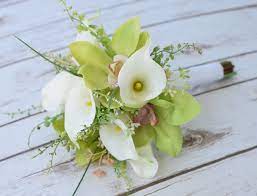 Maybe you would like to learn more about one of these? Natural Touch Green Orchids And Calla Lilies Silk Wedding Bouquet