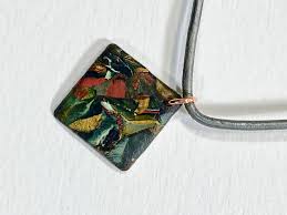 Smith white copper clay is a new product in the family of metal clays. Sjc10176 Handmade Red Green Black White Copper Gold Polymer Clay Copper Diamond Shape Pendant Necklace With Abstract Asymmetric Design