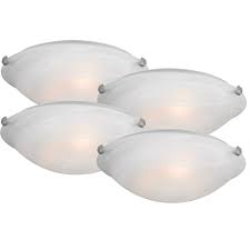 If your new light fixture doesn't match your old mount type, you'll have to remove the bracket from the junction box and change the screws. Hampton Bay 2 Light 16 In Flushmount Ceiling Light With White Alabaster Glass Shade 4 Pac The Home Depot Canada