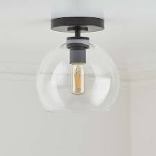 Clear beveled glass shade offers a bright glow. Arren Black Flush Mount Light With Clear Round Shade Reviews Crate And Barrel Canada