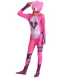 The outfit also features a huge bear head mask and dark pink gloves. Team Cuddle Leader Posted By Samantha Anderson