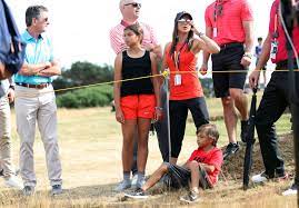 Is he dead or alive? Tiger Woods Girlfriend Erica Herman Cheers Him On With His Children Sam And Charlie On Final Day Of Open