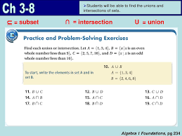 A ∪ a = a. Unions And Intersections Of Sets Ppt Download