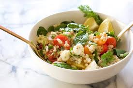 Apr 29, 2019 · couscous tabbouleh with fresh mint & feta using couscous instead of bulgur for tabbouleh really speeds up the process of making this colorful salad. Chicken And Israeli Couscous Salad With Dill