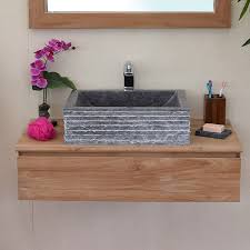 Haut de gamme du meuble de salle de votre meuble double vasque ou votre miroir de salle de bain premiums feront à coup sûr leur effet visuel. Meuble Suspendu 1 Tiroirs En Teck Ecograde 90 Cm Khalei