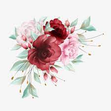 Flowers Border Decoration For Wedding Or Greeting Card Composition Png And Psd Watercolor Flower Background Flower Background Wallpaper Floral Illustrations