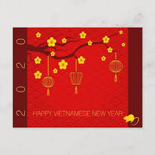 Happy Vietnamese Rat New Year 2020 Blossoms Hp Announcement Postcard Zazzle Com In 2020 Happy Vietnamese New Year New Year 2020 Holiday Postcards