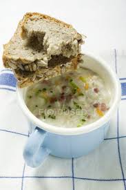 Get full nutrition facts and other common serving sizes of barley bread including 1 oz and 100 g. Barley Soup With Bacon And Bread In Blue Pot Over Towel Carbohydrates Calories Stock Photo 149470466