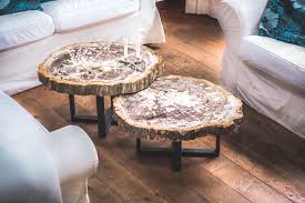 Wood, glass, even repurposed materials make for incredible pieces of decorative or functional furniture. Petrified Wood Coffee Tables Unik Living Unique Tables Custom Made