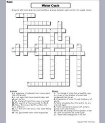 The Water Cycle Worksheet Crossword Puzzle Water Cycle Water Cycle Worksheet Crossword Puzzle