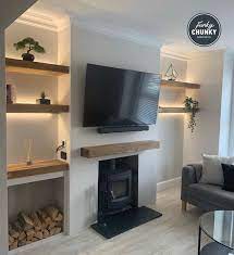 Alcove Floating Shelves And Mantels From 30 Feature Wall Living Room Log Burner Living Room Alcove Ideas Living Room