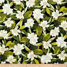 Black And White Floral Fabric By The Yard Metallic Floral Fabric By The Yard Cotton Magnolia Large Print Flower Southern Charm Green Gold Black W With Images Magnolia Blossom Floral Fabric Shades Of Green