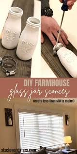 Diy wall sconce from.pallet mason jar. Diy Mason Jar Sconce Six Clever Sisters