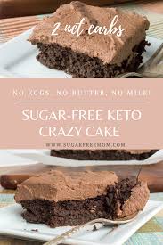 Looking for diabetic desserts that everyone will love? This Sugar Free Low Carb Chocolate Crazy Cake Needs No Eggs No Butter And No Milk Sugar Free Mom