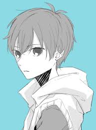 saitou shiori (pixiv14549321), kagerou project, amamiya hibiya, 1boy, aqua  background - Anime R34
