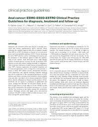 Pdf Anal Cancer Esmo Esso Estro Clinical Practice Guidelines For Diagnosis Treatment And Follow Up