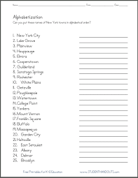 Directions Put The Names Of These Cities And Towns Of New York State In Alphabetical Abc Order Free Print Abc Order Worksheet Abc Order Worksheets For Kids