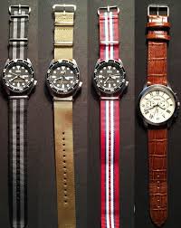 Seiko Fossil Wanted To Buy A Khaki Strap For My Skx007 Bought 3 More Just In Case Planning To Buy A Bambino Nato Strap Watches Nato Strap Leather Straps