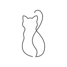 Back View Of Cat Continuous Line Drawing Cute Pet Sits Backward Continuous Line Drawing Line Drawing Line Art Drawings